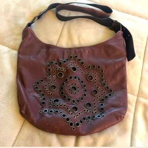 Aridza Bross Brown Vintage Shoulder Bag Purse Boho